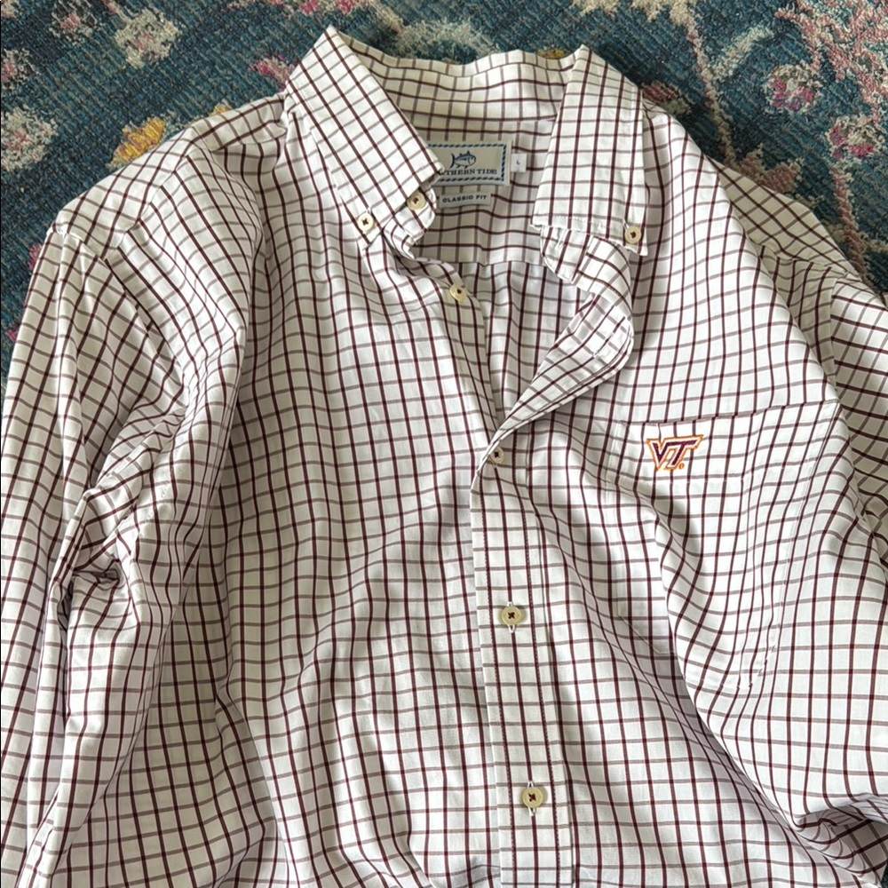 Men's Virginia Tech Checkered Shirt